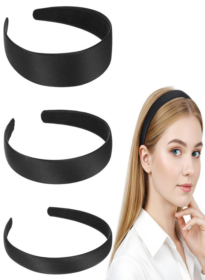 Jeffdad مجموعة جيفداد من 3 عصابات رأس سوداء للنساء، عصابات رأس مخملية سوداء مبطنة، عصابات رأس عصرية غير قابلة للانزلاق، عصابات رأس مبطنة بدون أسنان، حلقات سميكة، إكسسوارات شعر للنساء والفتيات - Image 1